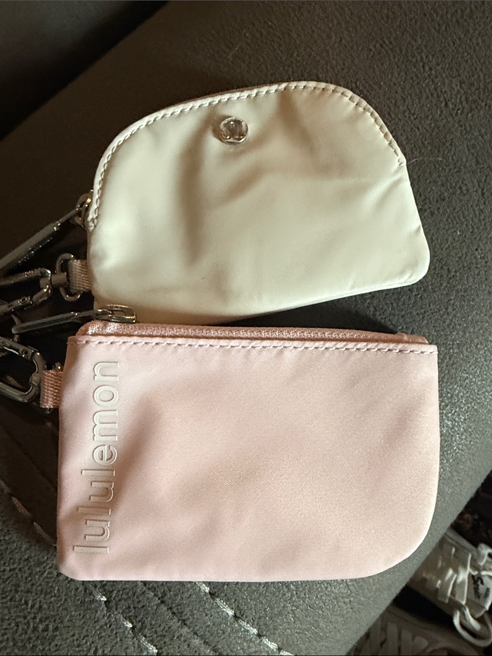 lululemon athletica Pink Zip Pouch with Cream Coin Case